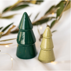 Set of 2 Green Ceramic Trees