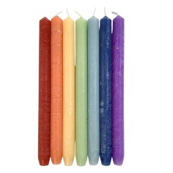 7 Dinner Candles -Rainbow -...