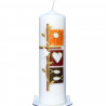 Baptism candles with wax decor