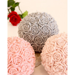 Rose ball candle, 10cm